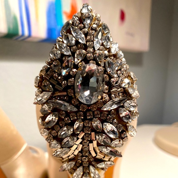 Badgley Mischka Kiara Embellished Peep-Toe Pumps - Picture 14 of 16